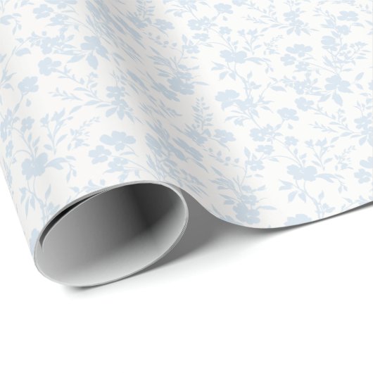 Botanischer Garten Pulverblau - Neutral Geschenkpapier (Rolleneckpunkt)