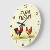 Botanischer Garten Rooster Frische große, runde Uh Große Wanduhr (Winkel)