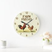 Botanischer Garten Rooster Frische große, runde Uh Große Wanduhr (Zuhause)
