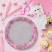 Botanischer Garten Rosa Blume Papier Teller (Party)