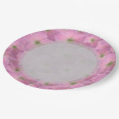 Botanischer Garten Rosa Blume Papier Teller (Schrägansicht)