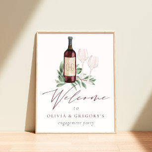 Botanischer Garten Roter Wein Begrüßungszeichen Poster