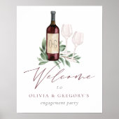 Botanischer Garten Roter Wein Begrüßungszeichen Poster (Vorne)