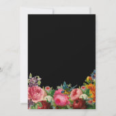 Botanischer Garten Rustikale Rose Hochzeit Schwarz Save The Date (Rückseite)