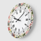 Botanischer Garten Sommerliche Blume Vintag Große Wanduhr (Winkel)