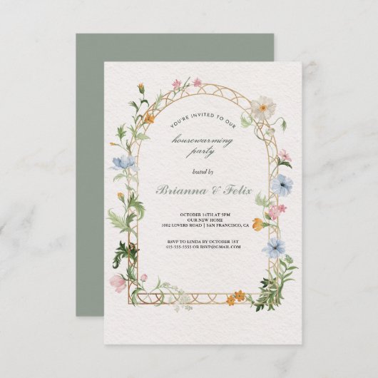 botanischer Garten Tropisches Grünes Party Einladung (Vorne/Hinten)