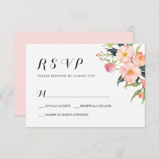 Botanischer Garten UAWG Wasserfarbe RSVP Karte (Vorne/Hinten)