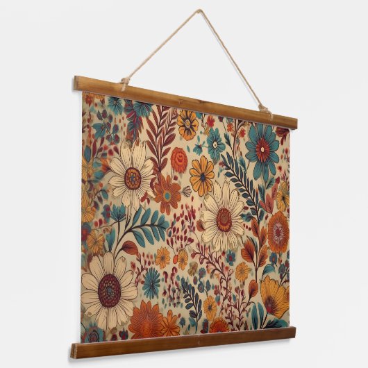 Botanischer Garten Wandteppich Mit Holzrahmen (Gewinkelt)