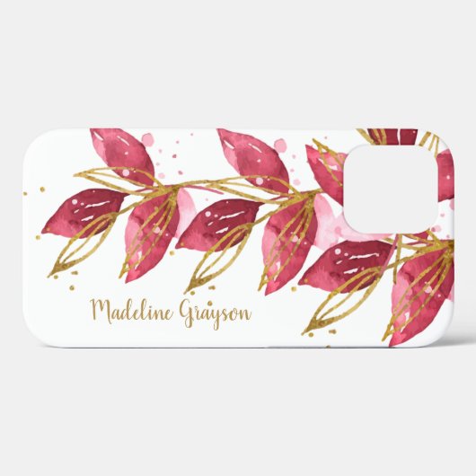 Botanischer Garten Wasserfarbe Personalisierter Na Case-Mate iPhone Hülle (Rückseite (Horizontal))