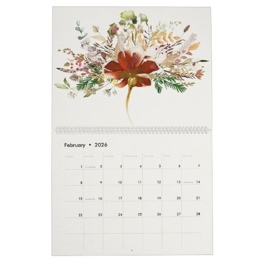Botanischer Garten Wasserfarben 2023 Kalender (Feb 2026)