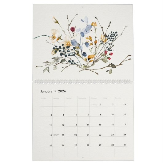 Botanischer Garten Wasserfarben 2023 Kalender (Jan 2026)