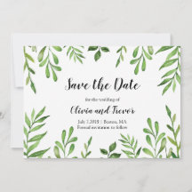 Botanischer Garten Wasserfarben Blätter Grüne