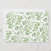 Botanischer Garten Wasserfarben Blätter Grüne Save The Date (Rückseite)