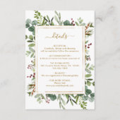 Botanischer Garten Weihnachten Hochzeit Gold Detai Begleitkarte (Vorderseite)