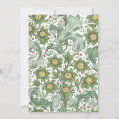 Botanischer Garten William Morris Floral Wedding Einladung (Rückseite)
