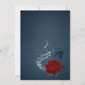 Botanischer Geburtstag der eleganten Marine & Rote Einladung (Rückseite)