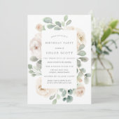 Botanischer Geburtstag der weißen Rose Einladung (Stehend Vorderseite)