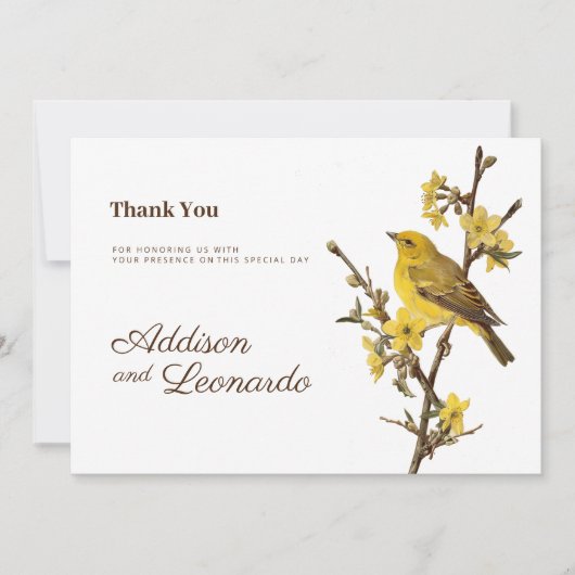 Botanischer Gelbvogelapfel Blume Sommer Danke Einladung (Vorderseite)