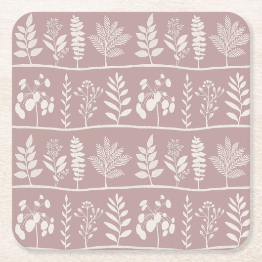 Botanischer Gentle Rhythm XL 1 Elfenbeinbeige Rechteckiger Pappuntersetzer (Vorderseite)