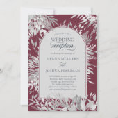 Botanischer Gerahmter Botanischer Bogen Burgund Ho Einladung (Vorderseite)