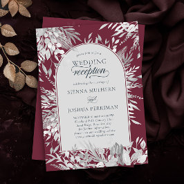 Botanischer Gerahmter Botanischer Bogen Burgund Ho Einladung