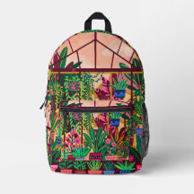 Botanischer Gewächshaus-Rucksack – Burgund & Gold