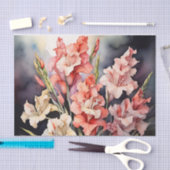 Botanischer Gladiolus in Wasserfarbe Seidenpapier (Handwerk)