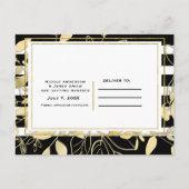 Botanischer Glamour aus dem modernen Schwarzen Gol Ankündigungspostkarte (Rückseite)