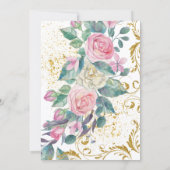 botanischer Gold Glitzer Wirbel Engagement Party Einladung (Rückseite)