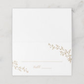 Botanischer Gold-Hochzeitstisch für Elegantes Leaf Platzkarte (Außenseite Aufgefaltet)