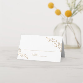 Botanischer Gold-Hochzeitstisch für Elegantes Leaf Platzkarte