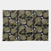 Botanischer Goldartischocke-Kunst-Dekor Geschirrtuch (Horizontal)