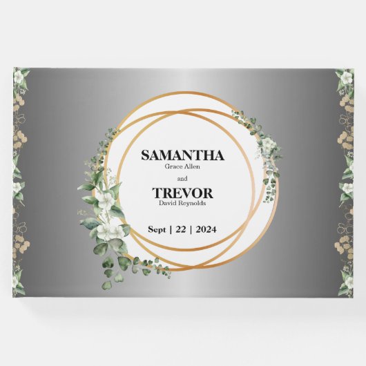 Botanischer Golden Rings & Foliage Guest Boo Gästebuch (Vorderseite)