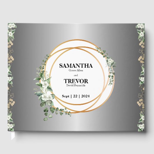 Botanischer Golden Rings & Foliage Guest Boo Gästebuch (Vorderseite)