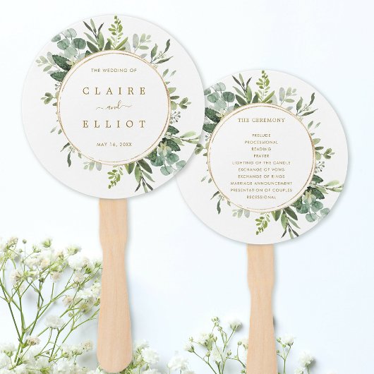Botanischer Goldgarten Hochzeitsprogramm Handfan Fächer