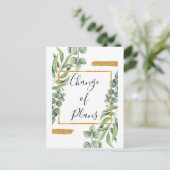 Botanischer Goldwechsel von Plänen Hochzeit versch Ankündigungspostkarte (Stehend Vorderseite)