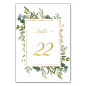 Botanischer Green Wedding Gold Glitzer Nummer 22, Tischnummer (Rückseite)