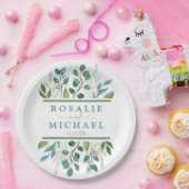 Botanischer Grüner Individuelle Name Pappteller (Party)