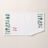 Botanischer grüner tropischer Kakteen Sukkulentes Badhandtuch Set (Handtuch)