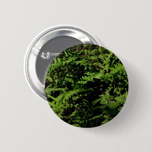 Botanischer grüner Waldboden Ferns Button (Vorne & Hinten)