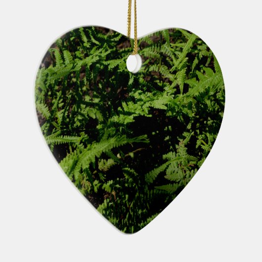 Botanischer grüner Waldboden Ferns Keramik Ornament (Rechts)