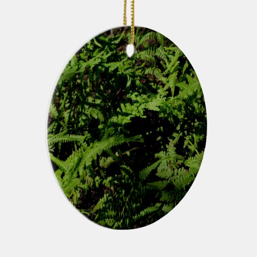 Botanischer grüner Waldboden Ferns Keramik Ornament (Rechts)