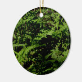 Botanischer grüner Waldboden Ferns Keramik Ornament (Links)