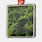 Botanischer grüner Waldboden Ferns Ornament Aus Metall (Links)