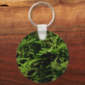 Botanischer grüner Waldboden Ferns Schlüsselanhänger (Vorderseite)