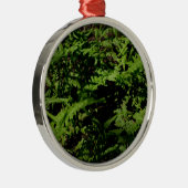 Botanischer grüner Waldboden Ferns Silbernes Ornament (Rechts)