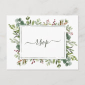 Botanischer Grüner Weihnachtsfest Hochzeit Grüne U Einladungspostkarte (Vorderseite)