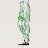 Botanischer Grüner Yoga Pilates Hot Pants Leggings (Links)