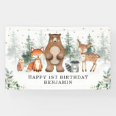 Botanischer Grünwald Tiere 1. Geburtstag Banner (Horizontal)