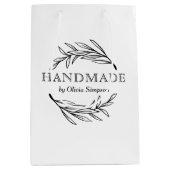 Botanischer Handmade Vielen Dank an kleine Unterne Mittlere Geschenktüte (Vorderseite)